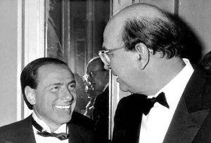 Berlusconi e Craxy nel 1984. Fonte: Wikipedia