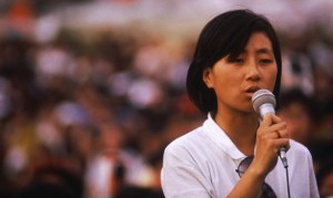 Chai Ling a guida del movimento di Tienanmen