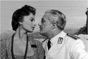 Sophia Loren e Vittorio De Sica in una scena del film "Pane, amore e.."