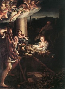 Correggio, Adorazione dei Pastori, 1525-1530, olio su tavola, Gemäldegalerie, Dresda