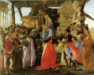 Sandro Botticelli, l'Adorazione dei Magi, 1475, tempera su tavola, Galleria degli Uffizi, Firenze