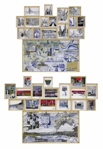Supernapoli, 2014 Cherubino Gambardella tecnica mista e collage su carta stampata Donazione dell'artista / collezione museo Madre Photo (C) Peppe Maisto 