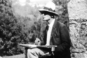 Hermann Hesse mentre dipinge