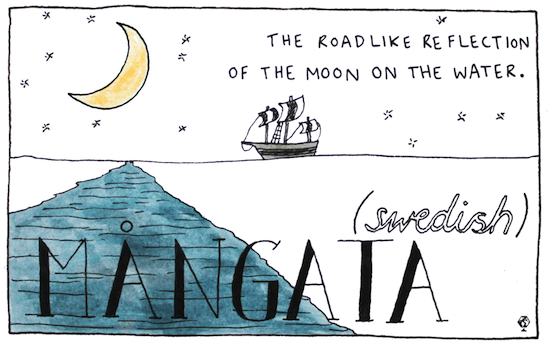 Mangata (svedese): il riflesso della luna nell'acqua che assomiglia a una strada