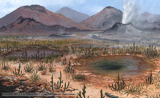 Late Devonian landscape, artwork Devoniano