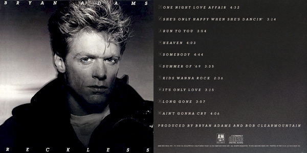 Reckless di Bryan Adams