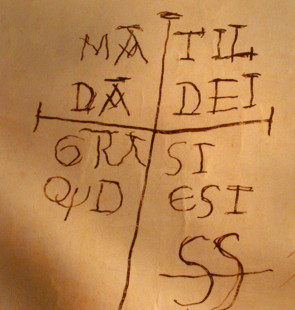 Firma autografa di Matilde di Canossa