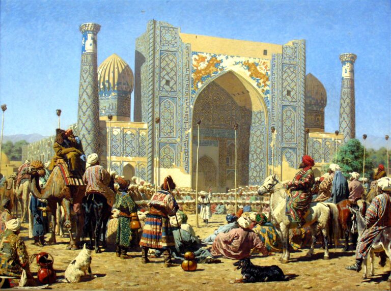 Gioiscono,1872,Samarcanda, Vasily Vereshchagin, Registan, madrasa ulug bek