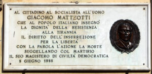 Targa commemorativa di Giacomo Matteotti